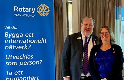 Michael Öjermo och Birgitta Dickson, distriktsguvernör